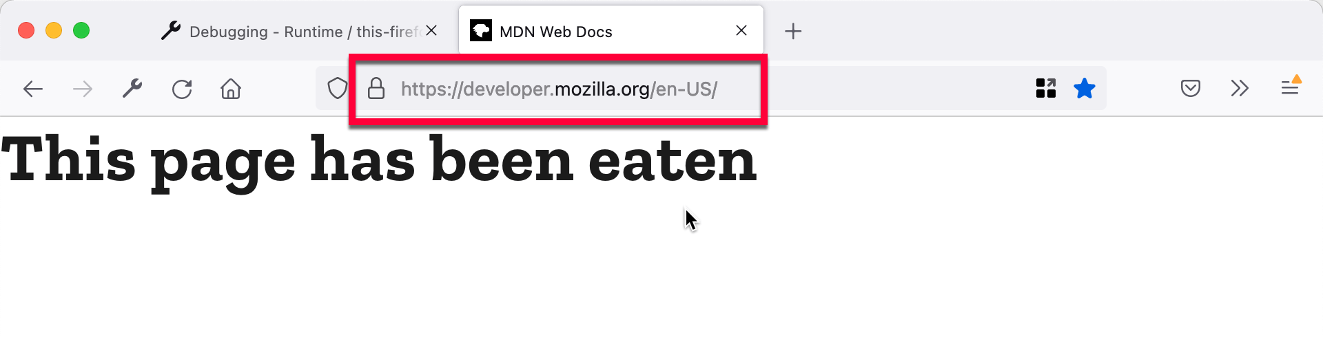 developer.mozilla.org-Seite "gefressen" vom Skript